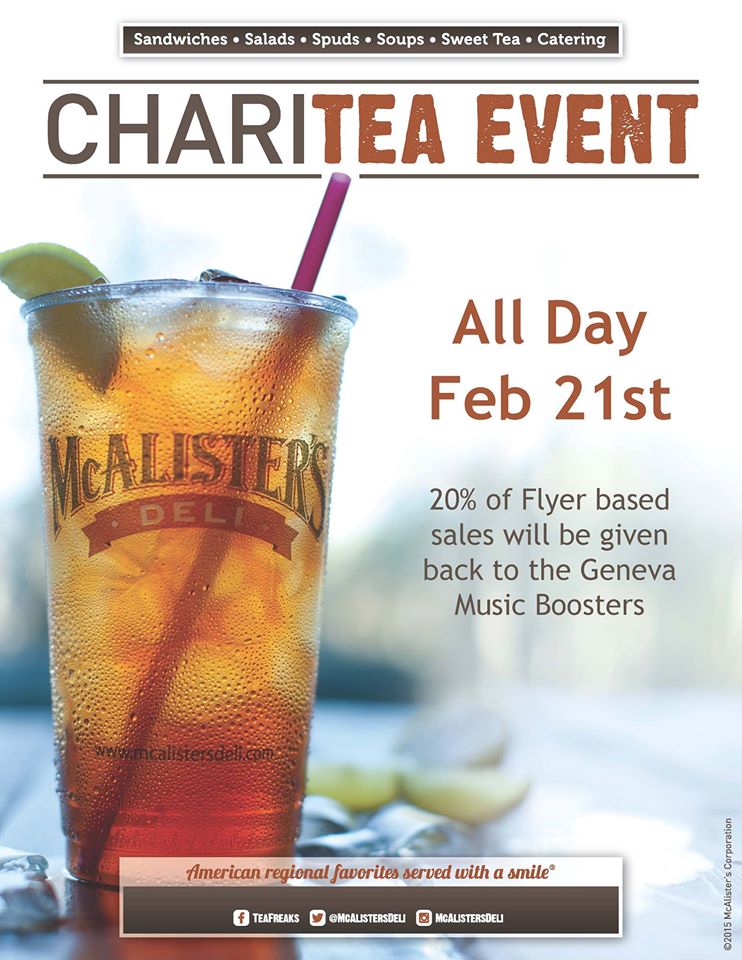 McAlister's ChariTea All Day Event on Feb. 21, 2017