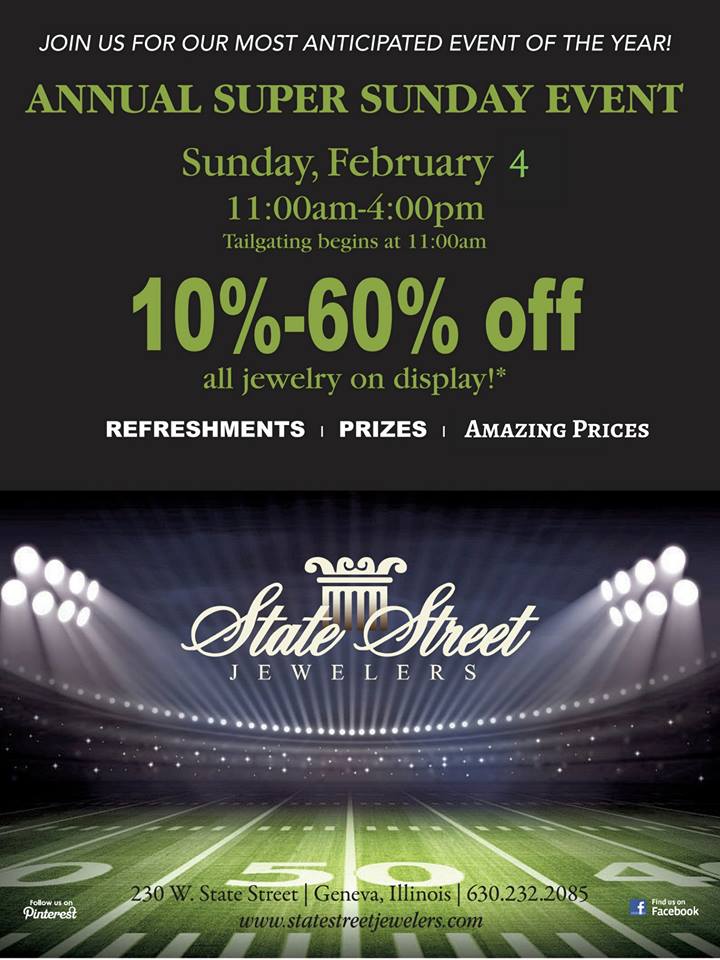 Annual Super Sunday Sale at State Street Jewelers