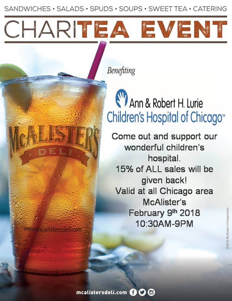 McAlister's ChariTea event for Ann & Robert H. Lurie Children's Hospital