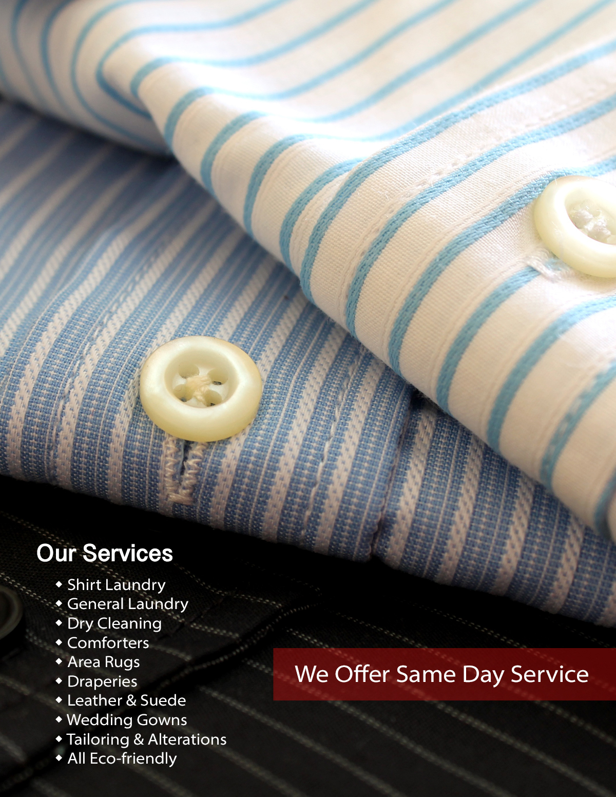 Deluxe Cleaners offers full services laundry and dry cleaning services.