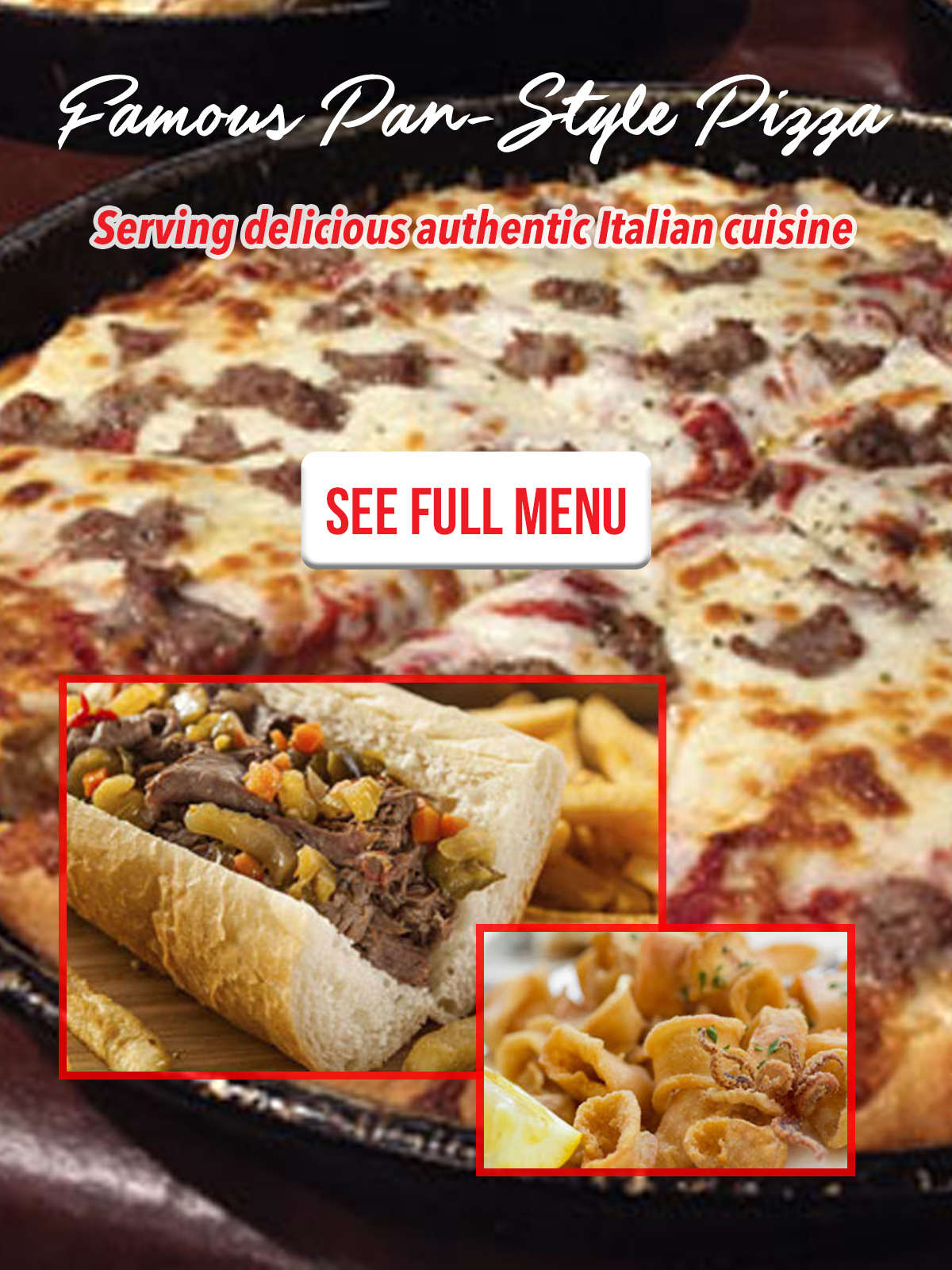 Pal Joey's menu is full of Italian food and pizza.