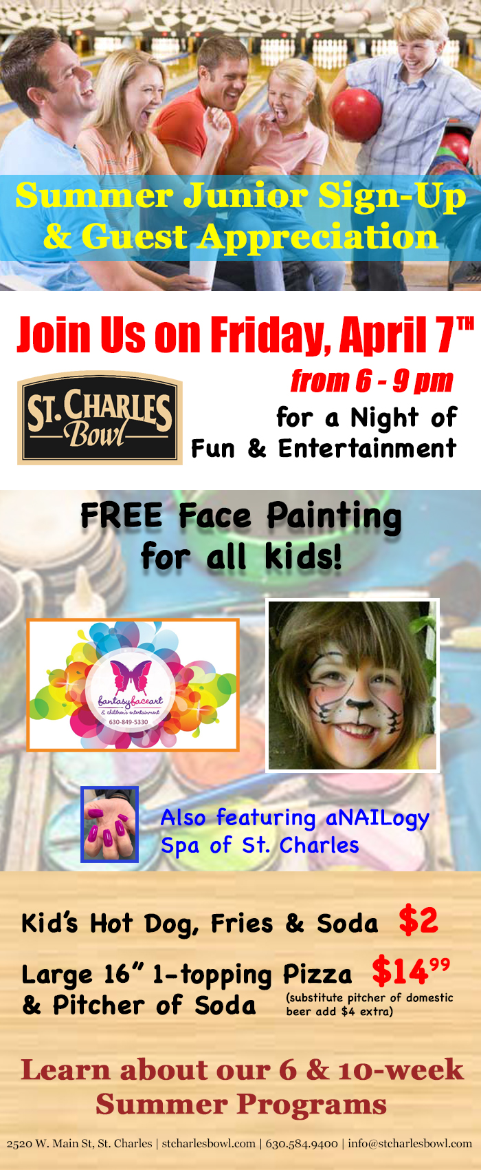 Summer Bowling Sign Up and Guest Appreciation Event at St. Charles Bowl