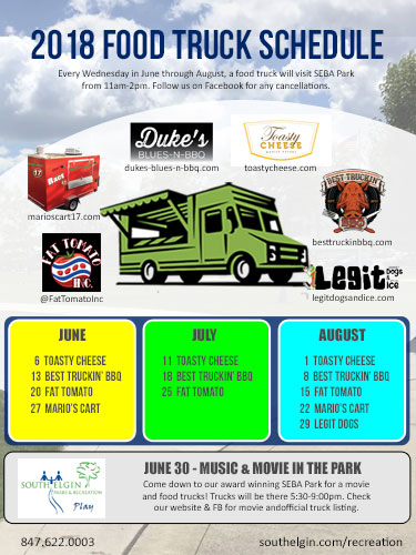 2018 Food Trucks with South Elgin Parks & Rec