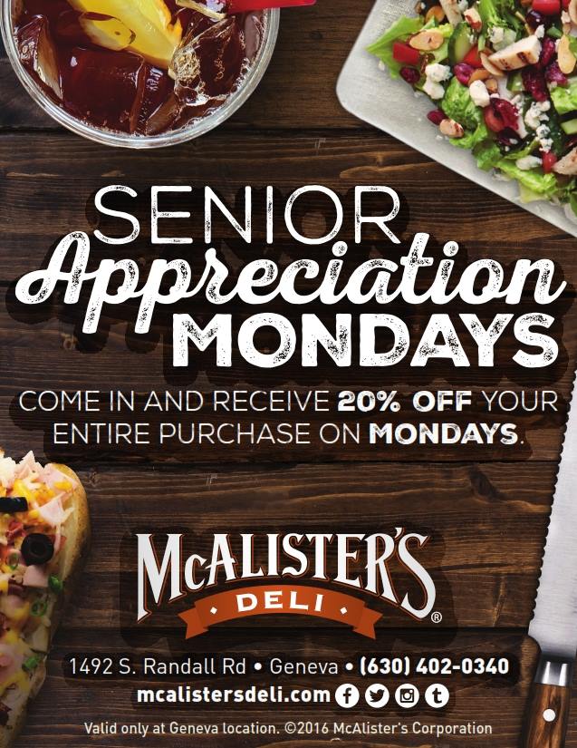 Senior appreciation Mondays