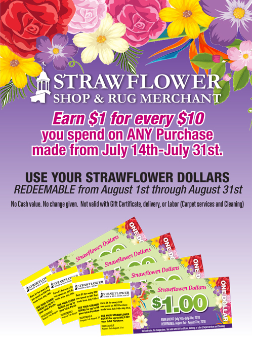 Strawflower Shop's Dollar Sale July 14 - 31, 2018